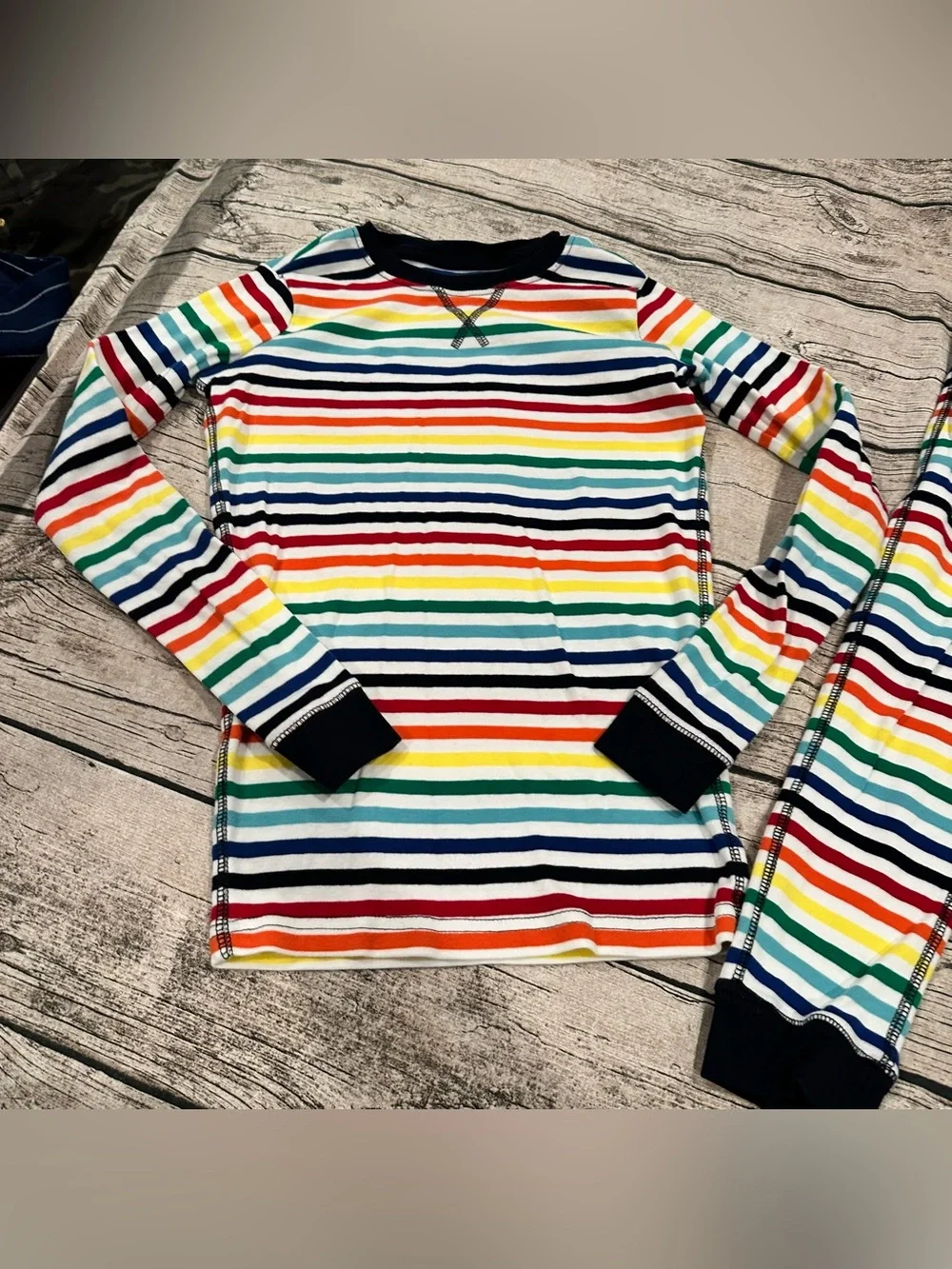 Primary Unisex Kids Rainbow Stripe Pajama Set Size 12
